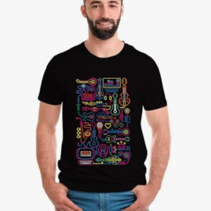 Musical Doodle Round Neck Half Sleeve Tshirt