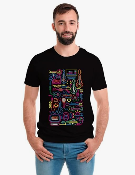 Musical Doodle Round Neck Half Sleeve Tshirt