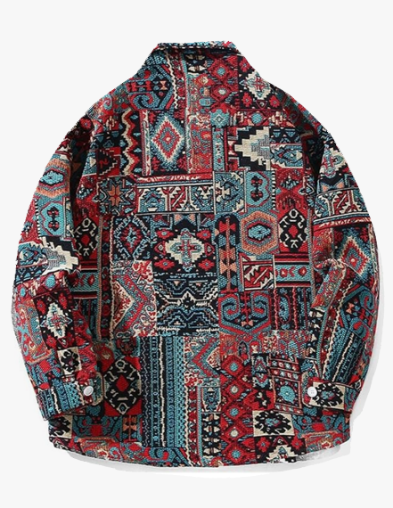 plus size national fashion fat shirt fat man loose long sleeve coat - Image 2