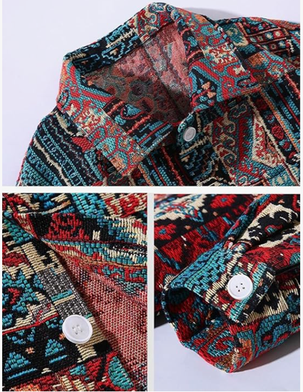 plus size national fashion fat shirt fat man loose long sleeve coat - Image 3